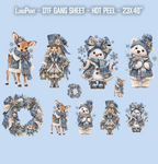 Denim Christmas DTF Gang Sheet 23x40 in. Ready-to-press Heat transfers 9307