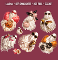 Glam Ghosts  DTF Gang Sheet, 23x40 in. Trendy Ready-to-press Heat transfers