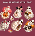 Glam Ghosts  DTF Gang Sheet, 23x40 in. Trendy Ready-to-press Heat transfers