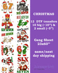 Six Seven Christmas DTF Transfers Gang Sheet